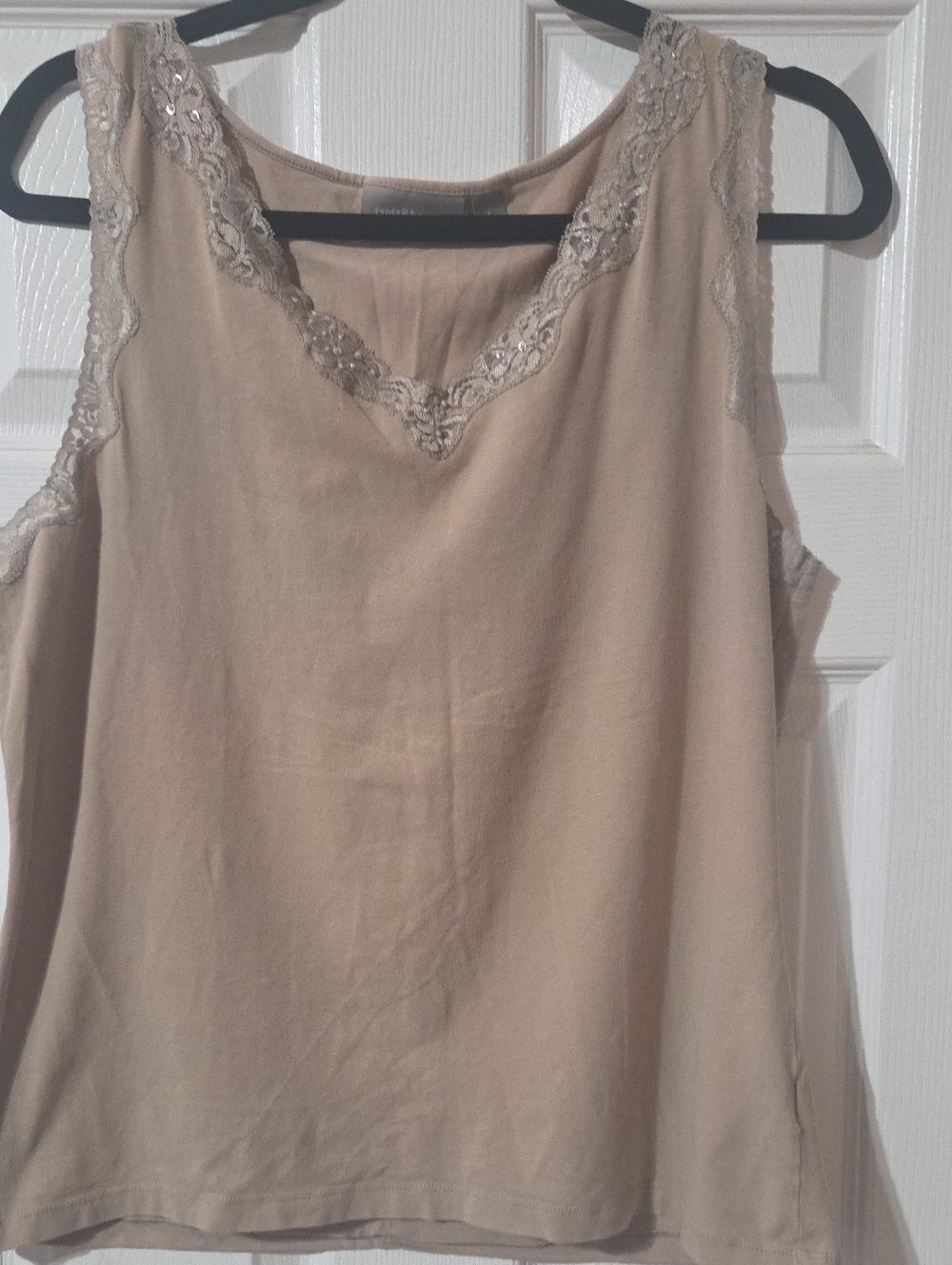 croft & barrow Beige Lace-Trim Sleeveless Camisole